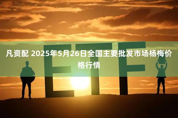 凡资配 2025年5月26日全国主要批发市场杨梅价格行情