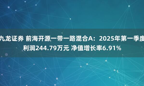 九龙证券 前海开源一带一路混合A：2025年第一季度利润244.79万元 净值增长率6.91%