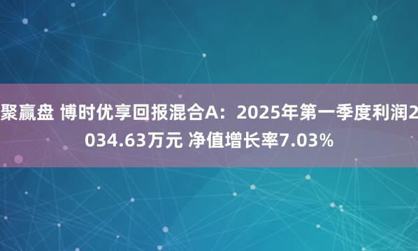 聚赢盘 博时优享回报混合A：2025年第一季度利润2034.63万元 净值增长率7.03%