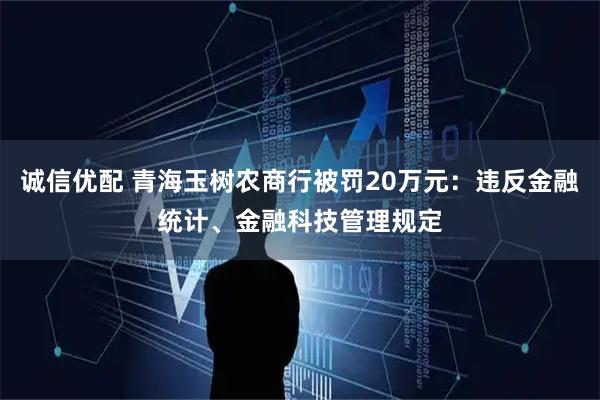 诚信优配 青海玉树农商行被罚20万元：违反金融统计、金融科技管理规定