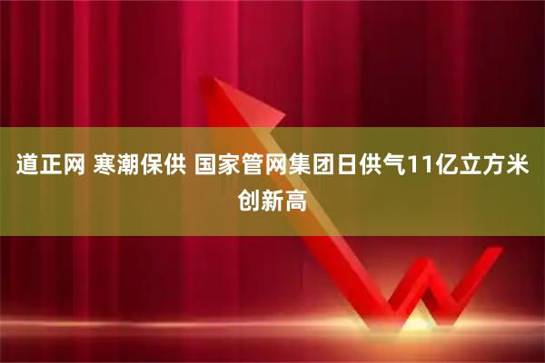道正网 寒潮保供 国家管网集团日供气11亿立方米创新高