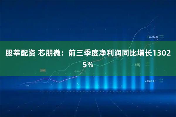 股莘配资 芯朋微：前三季度净利润同比增长13025%